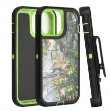 iPhone 16 Defender Case with Belt Clip - Camo: Black / Green (Ground Shipping Only)