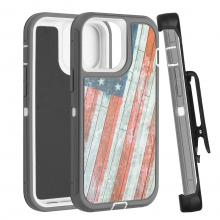 iPhone 16 Defender Case with Belt Clip - Camo: America Flag (Ground Shipping Only)