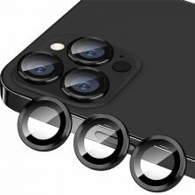 Metal Ring Tempered Glass HD Camera Lens Protector for 13 Pro / 13 Pro Max - Graphite