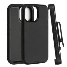 iPhone 16 Defender Case with Belt Clip - Black / Black (Ground Shipping Only)