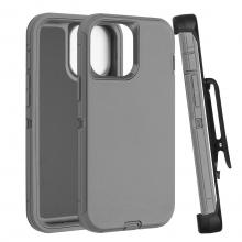 iPhone 16 Defender Case with Belt Clip - Gray / Gray (Ground Shipping Only)