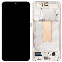 OLED Screen Digitizer Assembly with Frame for Samsung Galaxy S23 Plus 5G (Refurbished) - Cream