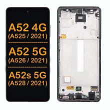 OLED Display Touch Screen Digitizer Replacement with Frame for Galaxy A52 4G (A525 / 2021) / A52 5G (A526 / 2021) / A52S 5G (A528 / 2021) (OEM Refurbished)
