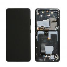 OLED Screen Digitizer Assembly with Frame for Samsung Galaxy S21 Ultra 5G (Aftermarket Plus ) -Phantom Black